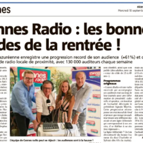 CANNES RADIO A L'HONNEUR DANS NICE MATIN