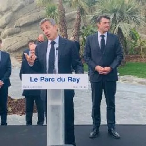 CHRISTIAN ESTROSI ET NICOLAS SARKOZY INAUGURENT LE PARC DU RAY