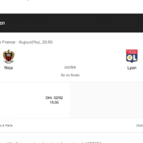 NICE/LYON CE SOIR - 8E DE FINALE COUPE DE FRANCE