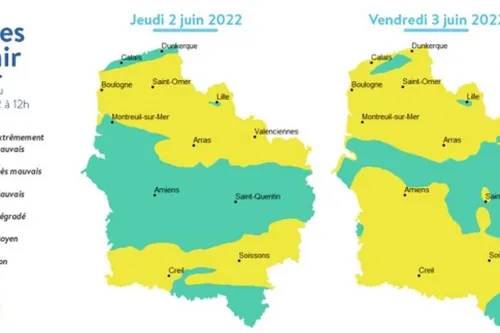 Journal 9h - La qualité de l'air est dégradée, dans le Nord et le...