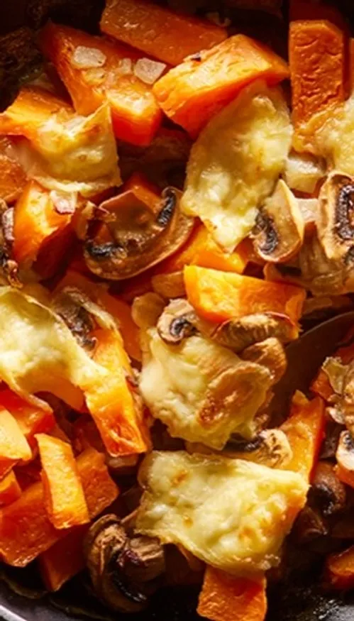 Gratin de champignons et butternut au St Félicien