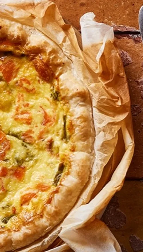 Quiche au saumon et poireaux