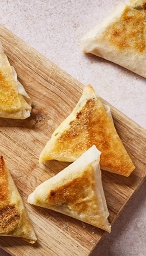 Samoussas poireaux et chèvre frais