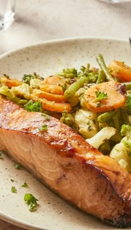 Saumon mariné, grillé et caramélisé