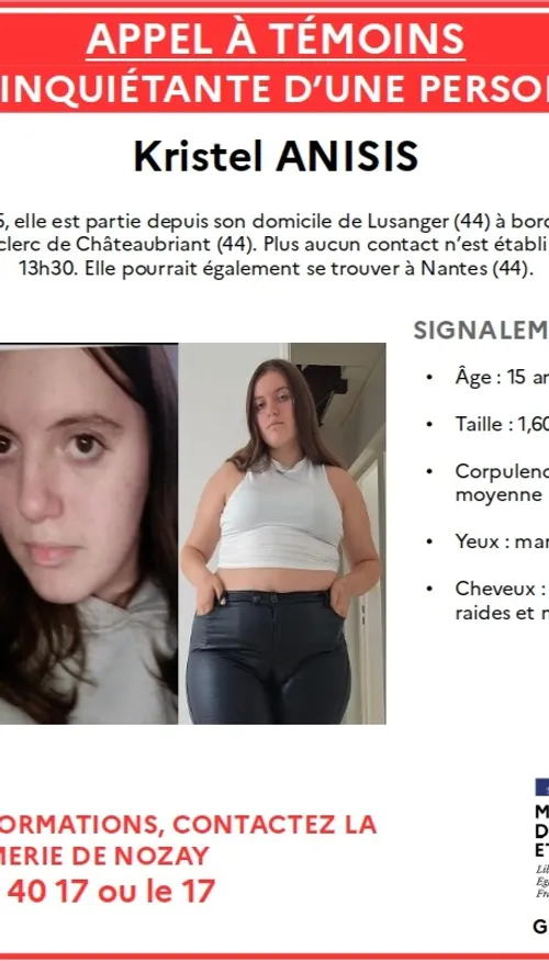 Disparition inquiétante à Châteaubriant : l'adolescente a été...